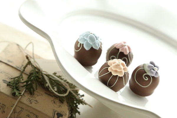 Chocolate Truffles ~ 4-Piece Gift ~ Flower Garden