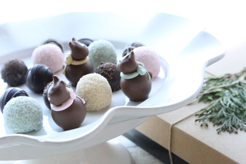 Combo ~ 16-Piece Gift ~ Chocolate Easter Bunnies (Cherries & Truffles)