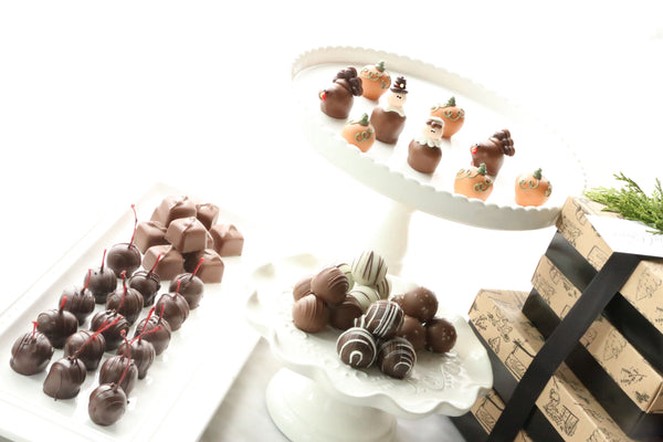 Chocolate Truffles ~ 4-Tier Gift Tower ~ Thanksgiving Pilgrims, Turkeys, Pumpkins
